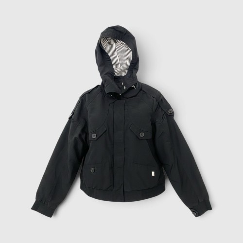 Stüssy Γυναικείο Μαύρο Μπουφάν με Κουκούλα / Pre-Owned